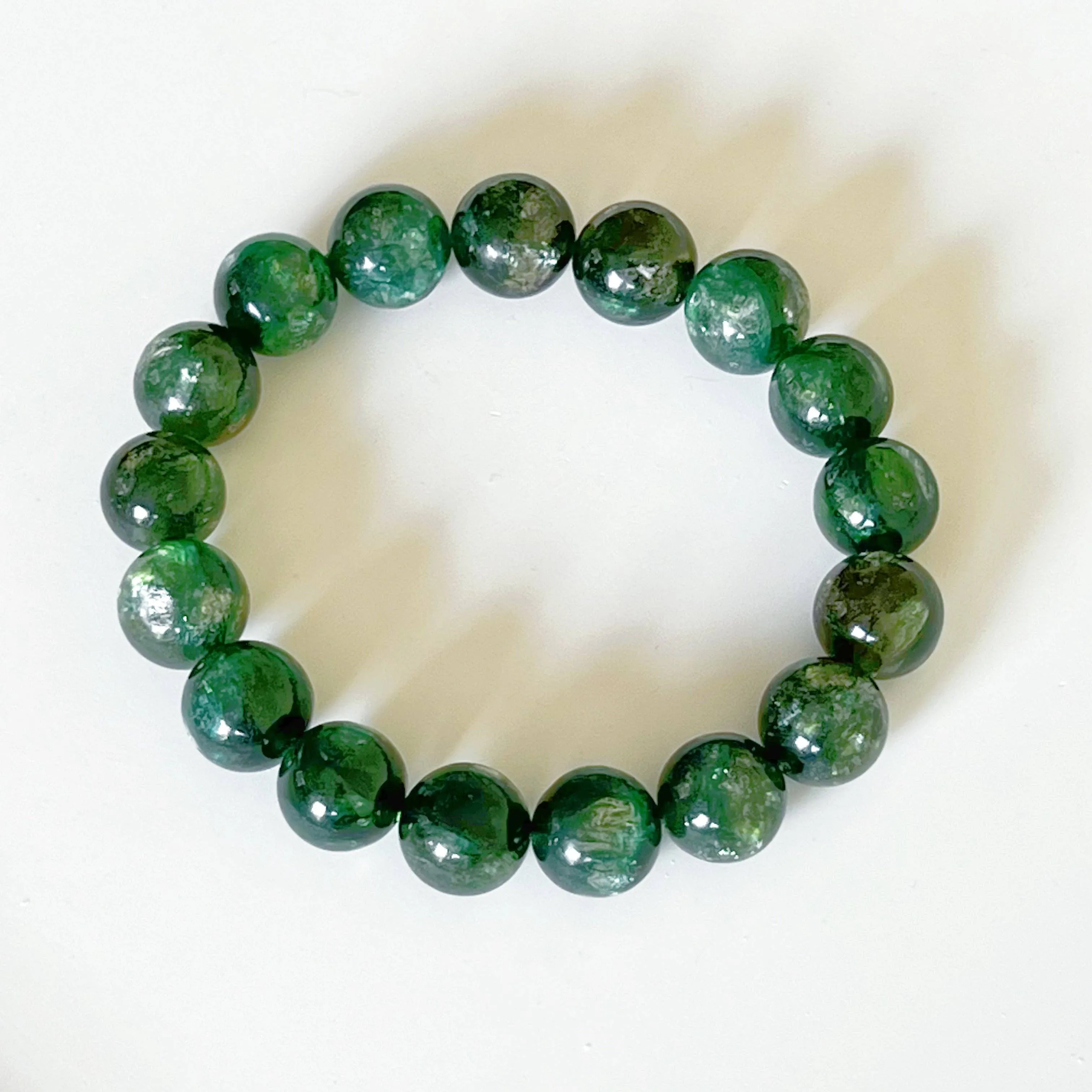 Ninaouity - Heart Chakra Emerald Green Lepidolite Crystal Bracelet