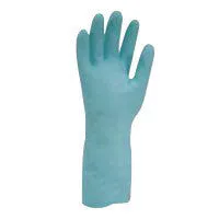 North by Honeywell Size 8 Blue 13" Flock Lined 15 mil Unsupported Nitrile Chemical Resistant Gloves With Embossed Grip Finish