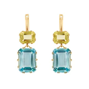 Oblong Crown Lemon & Blue Topaz