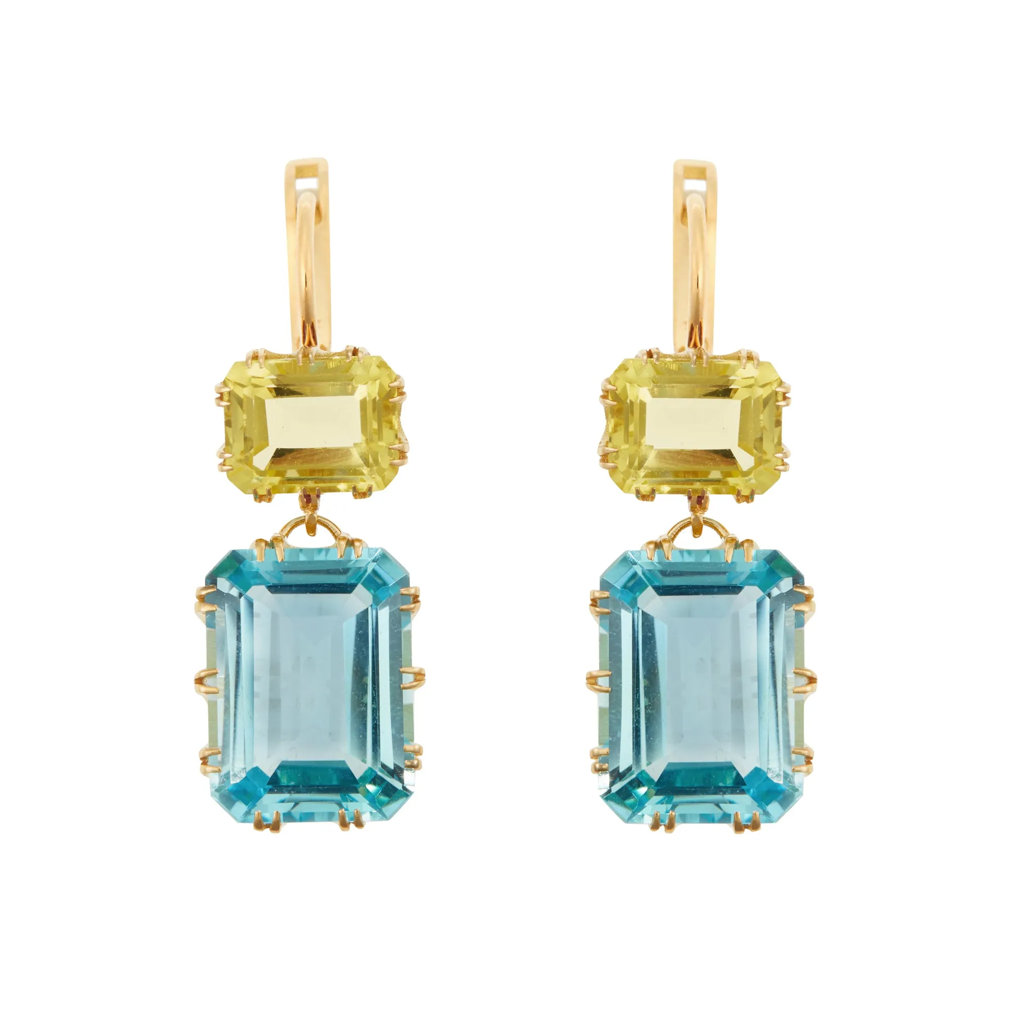 Oblong Crown Lemon & Blue Topaz