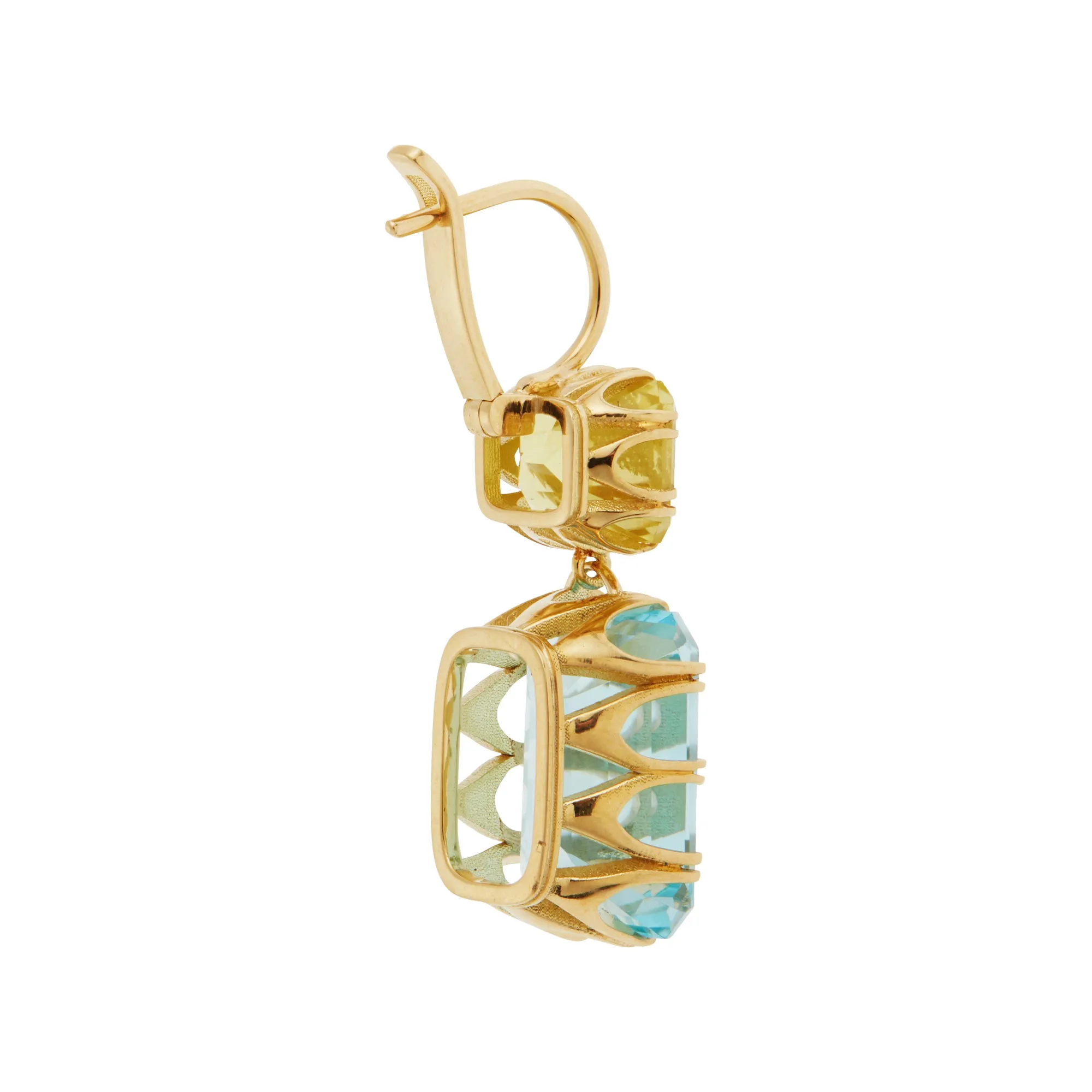 Oblong Crown Lemon & Blue Topaz