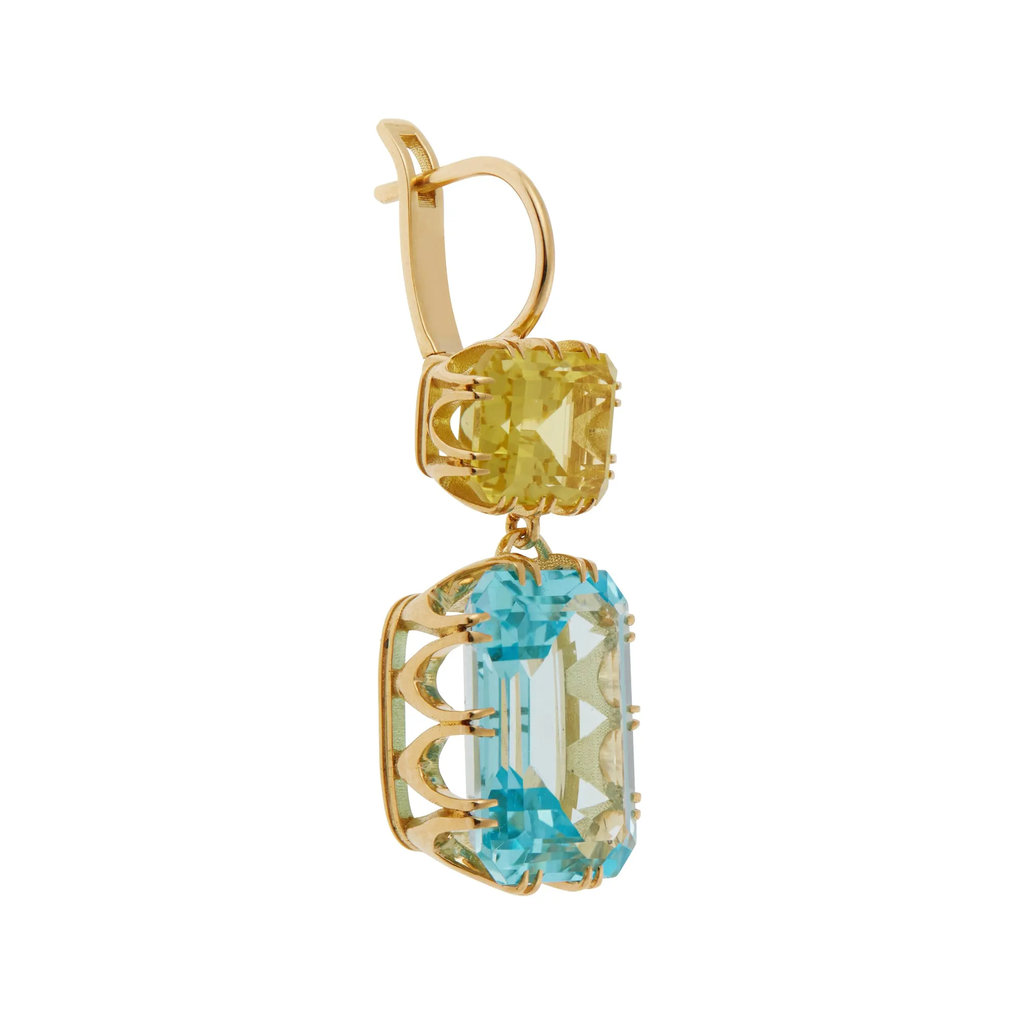 Oblong Crown Lemon & Blue Topaz