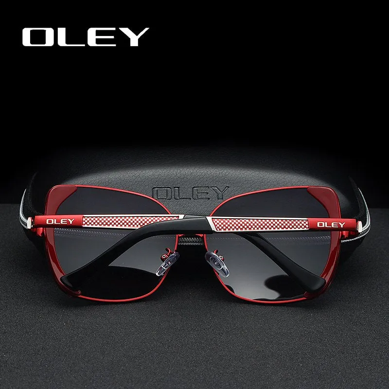 Oley Classic Brand Large Frame Women's Polarized Sunglasses Butterfly Hd Uv Y5190