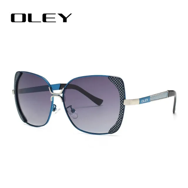 Oley Classic Brand Large Frame Women's Polarized Sunglasses Butterfly Hd Uv Y5190