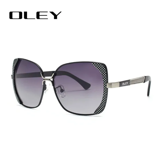 Oley Classic Brand Large Frame Women's Polarized Sunglasses Butterfly Hd Uv Y5190