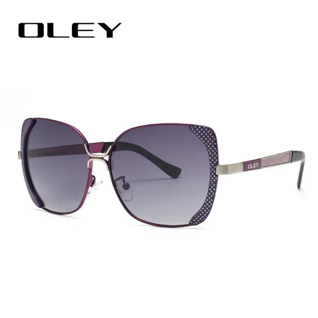 Oley Classic Brand Large Frame Women's Polarized Sunglasses Butterfly Hd Uv Y5190