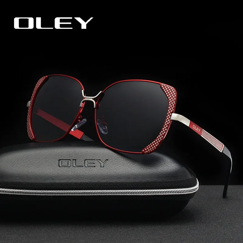 Oley Classic Brand Large Frame Women's Polarized Sunglasses Butterfly Hd Uv Y5190