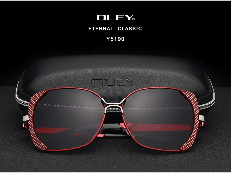 Oley Classic Brand Large Frame Women's Polarized Sunglasses Butterfly Hd Uv Y5190