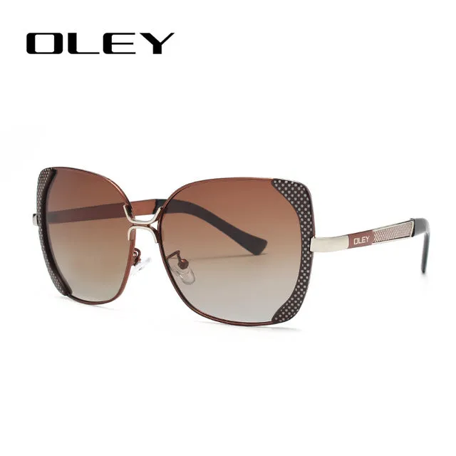 Oley Classic Brand Large Frame Women's Polarized Sunglasses Butterfly Hd Uv Y5190