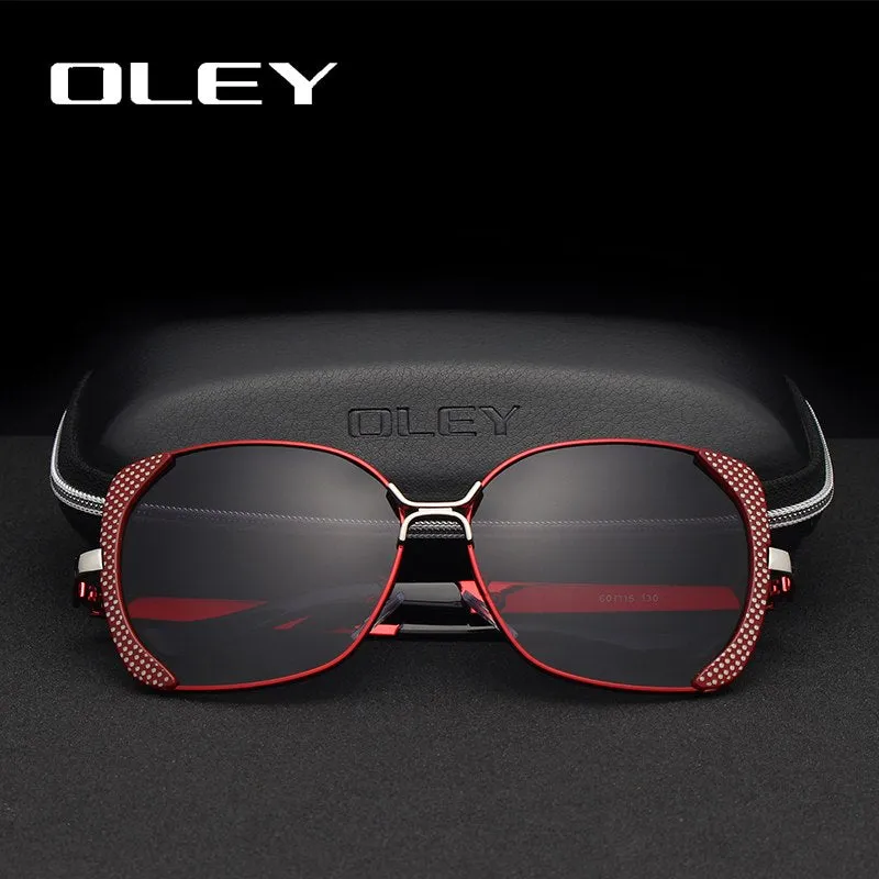 Oley Classic Brand Large Frame Women's Polarized Sunglasses Butterfly Hd Uv Y5190