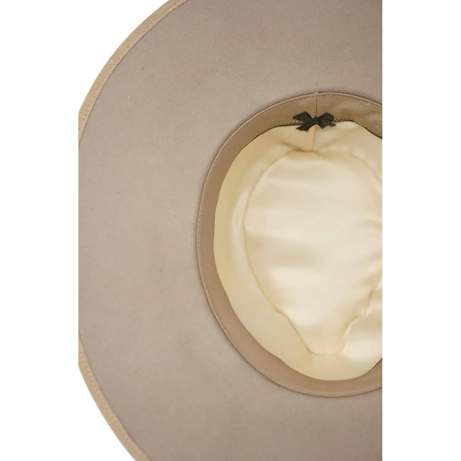 Olive & Pique - BILLIE - 100% Wool Felt Rancher, Satin Lined, Beige Hat