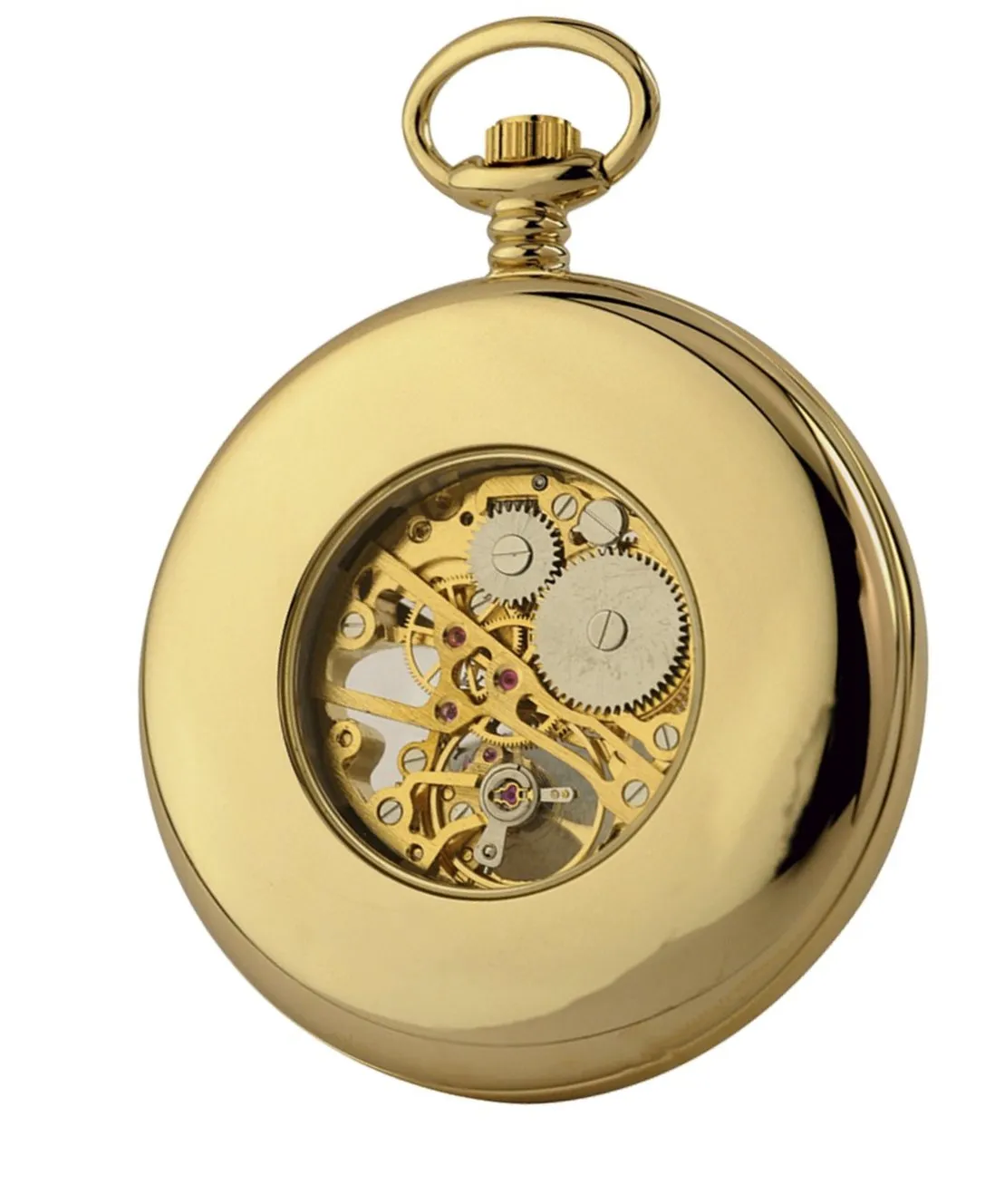 Open Face Pocket Watch Gold Plated with chain GP1030