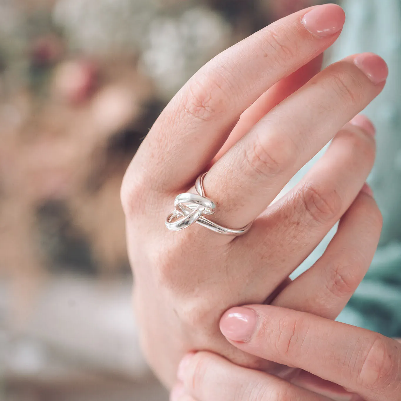 Open Silver Knot Ring