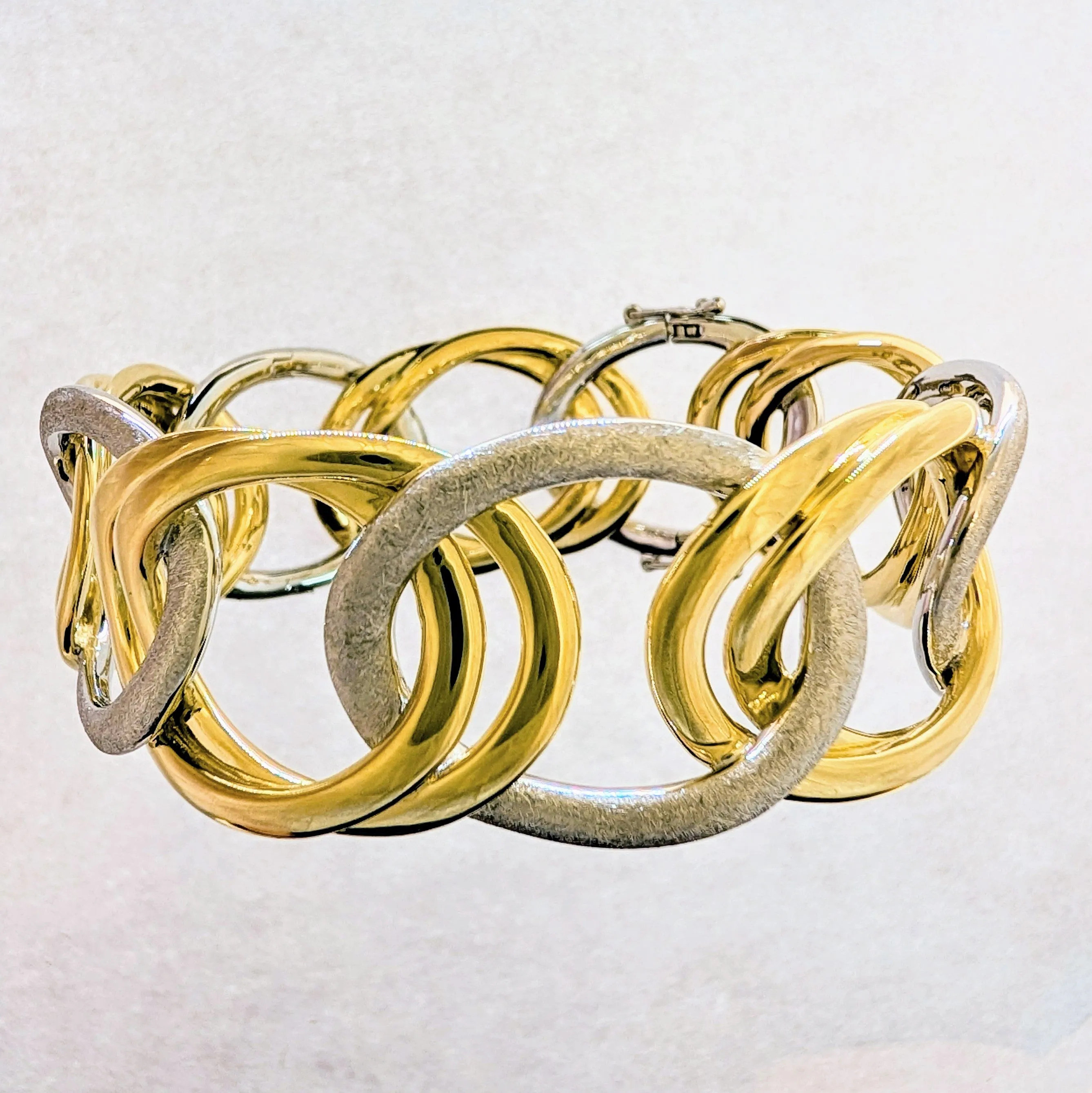 Overlapping Ovals Hinged Bracelet