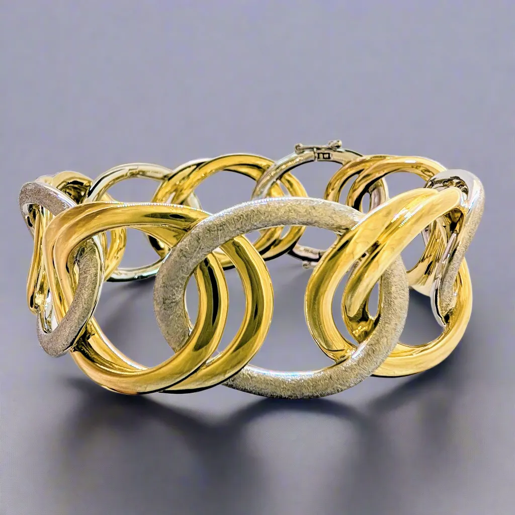 Overlapping Ovals Hinged Bracelet