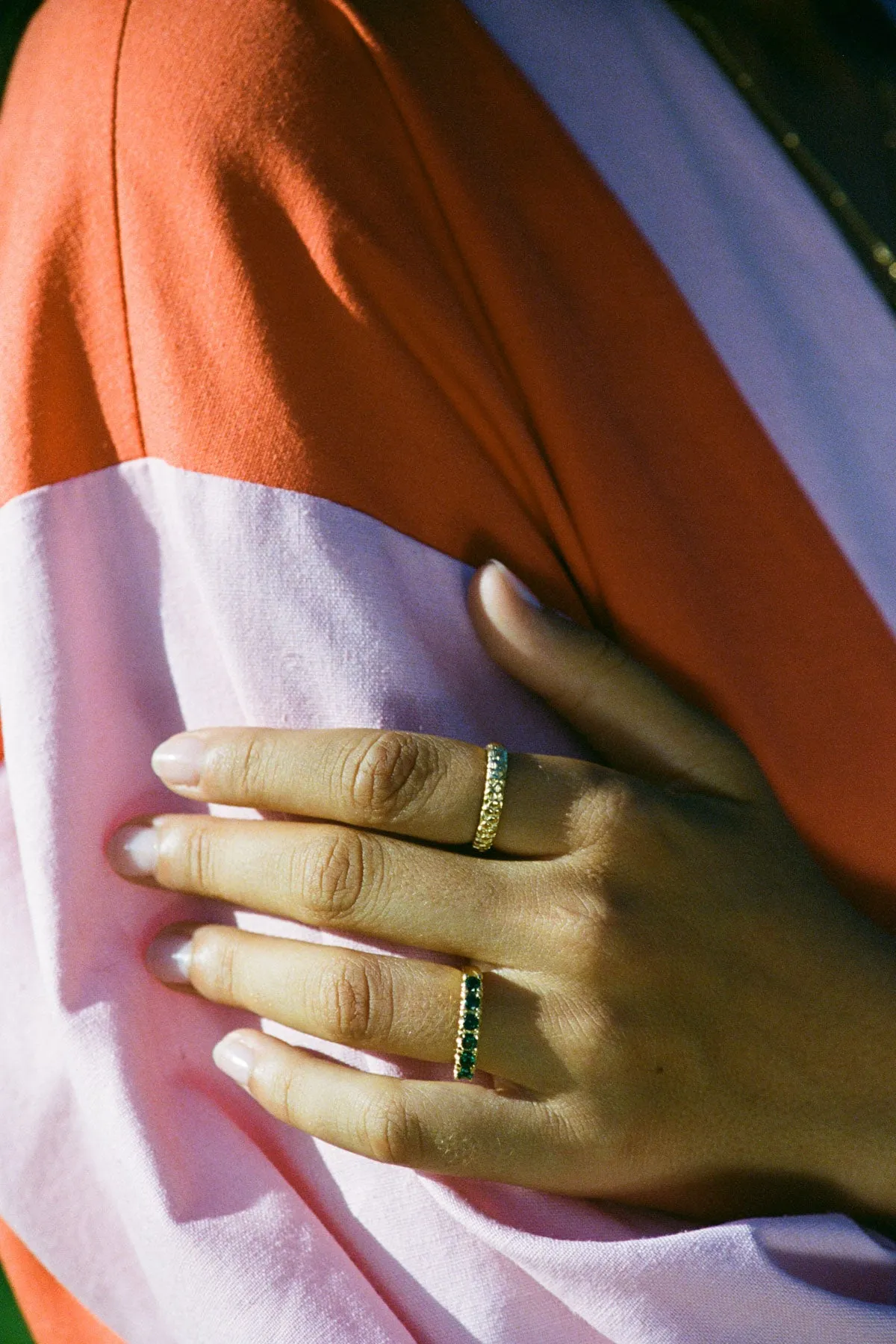 Palm trunk ring gold plated