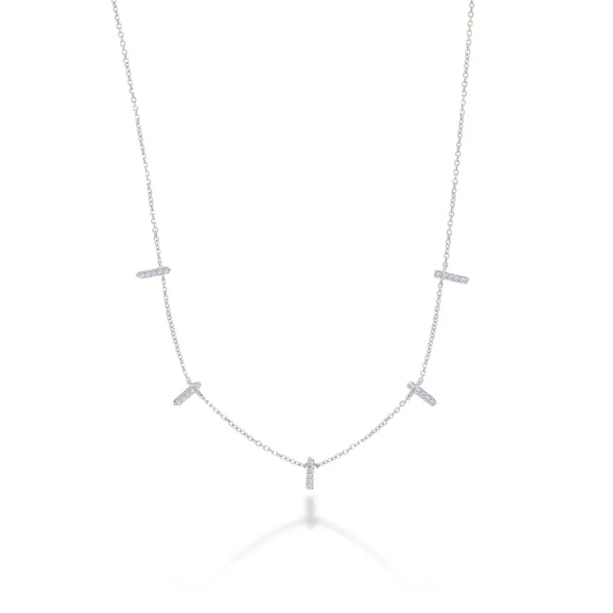 Pave Diamond Bars Necklace