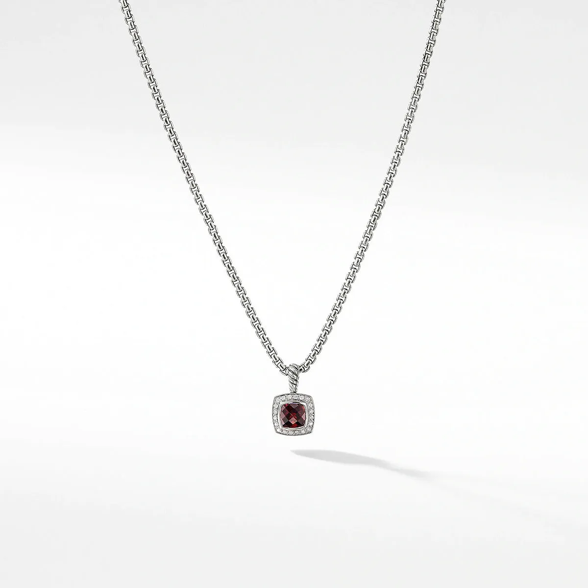 Petite Albion Pendant Necklace with Garnet and Diamonds