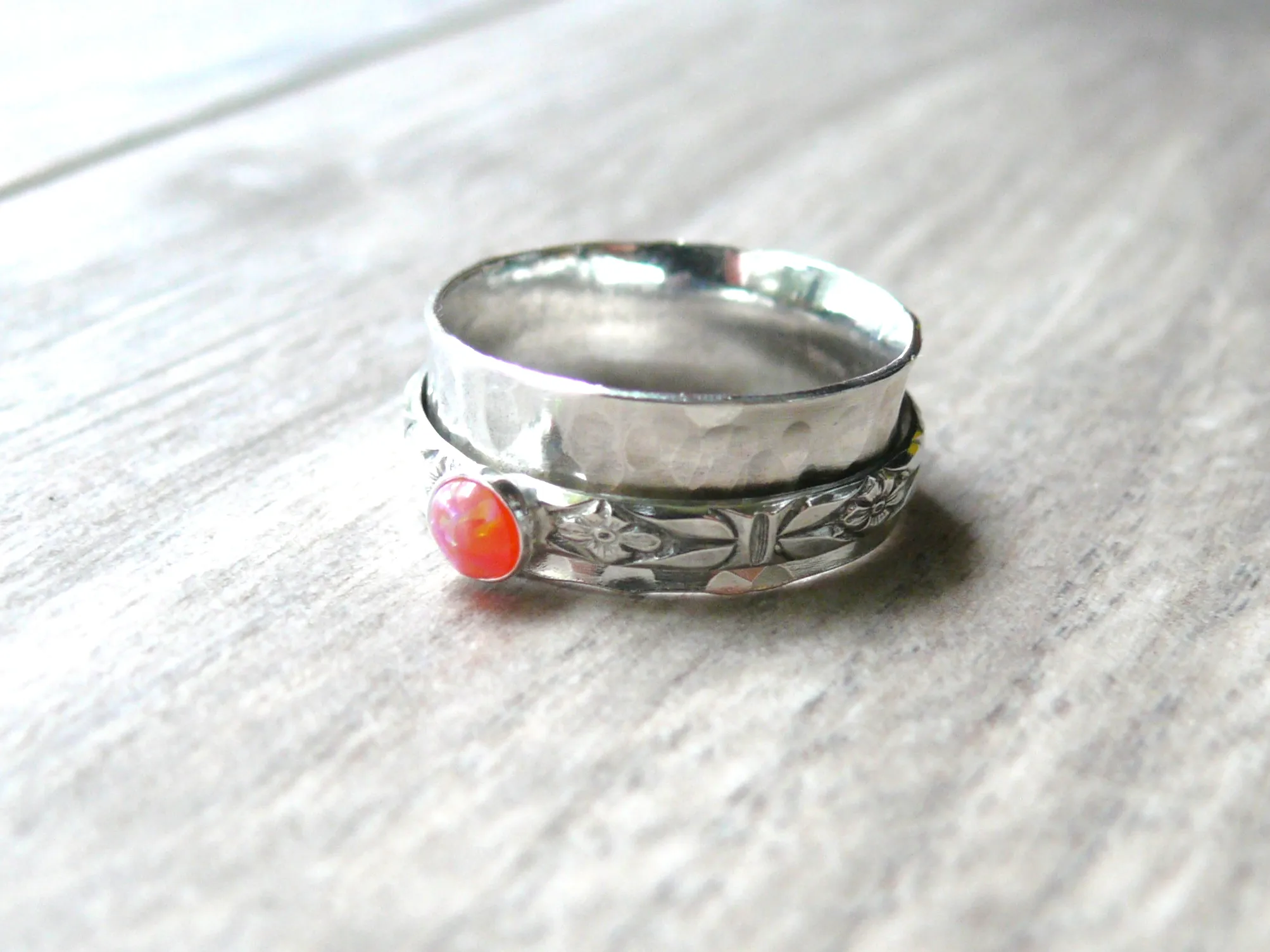 Pink Opal Spinning Ring