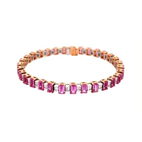 Pink Sapphire & Diamond Bracelet