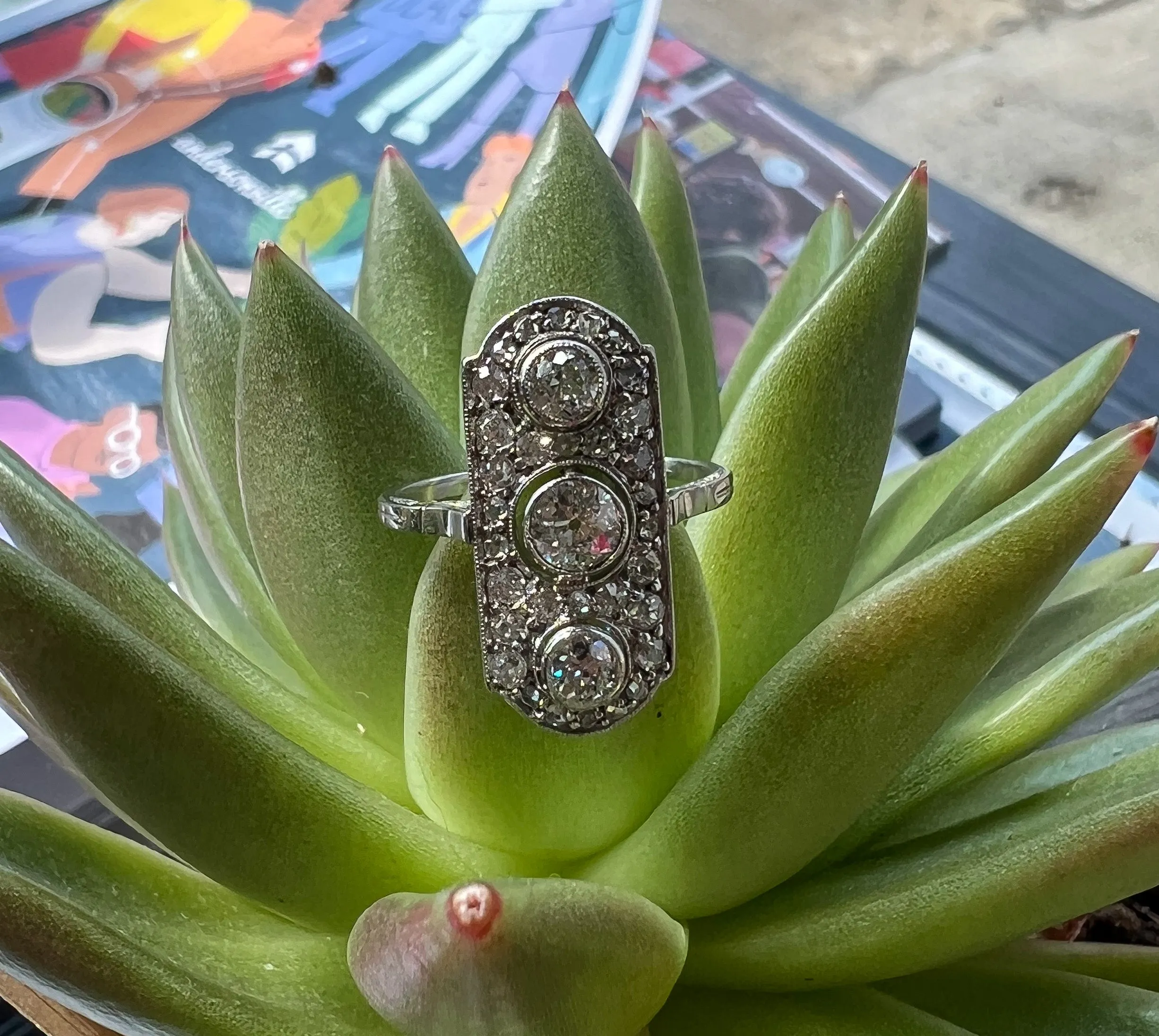 Platinum Art Deco Vintage Ring