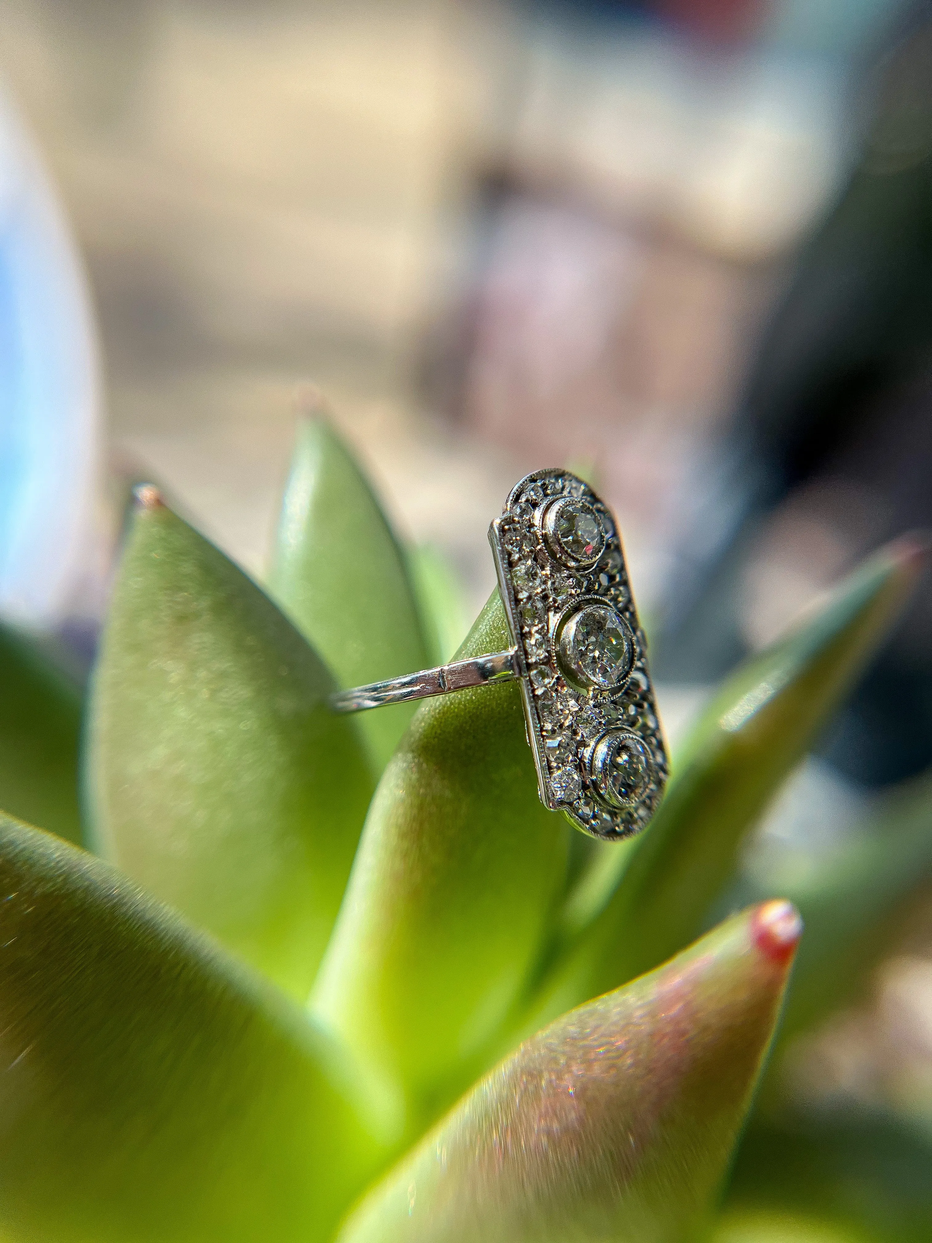 Platinum Art Deco Vintage Ring