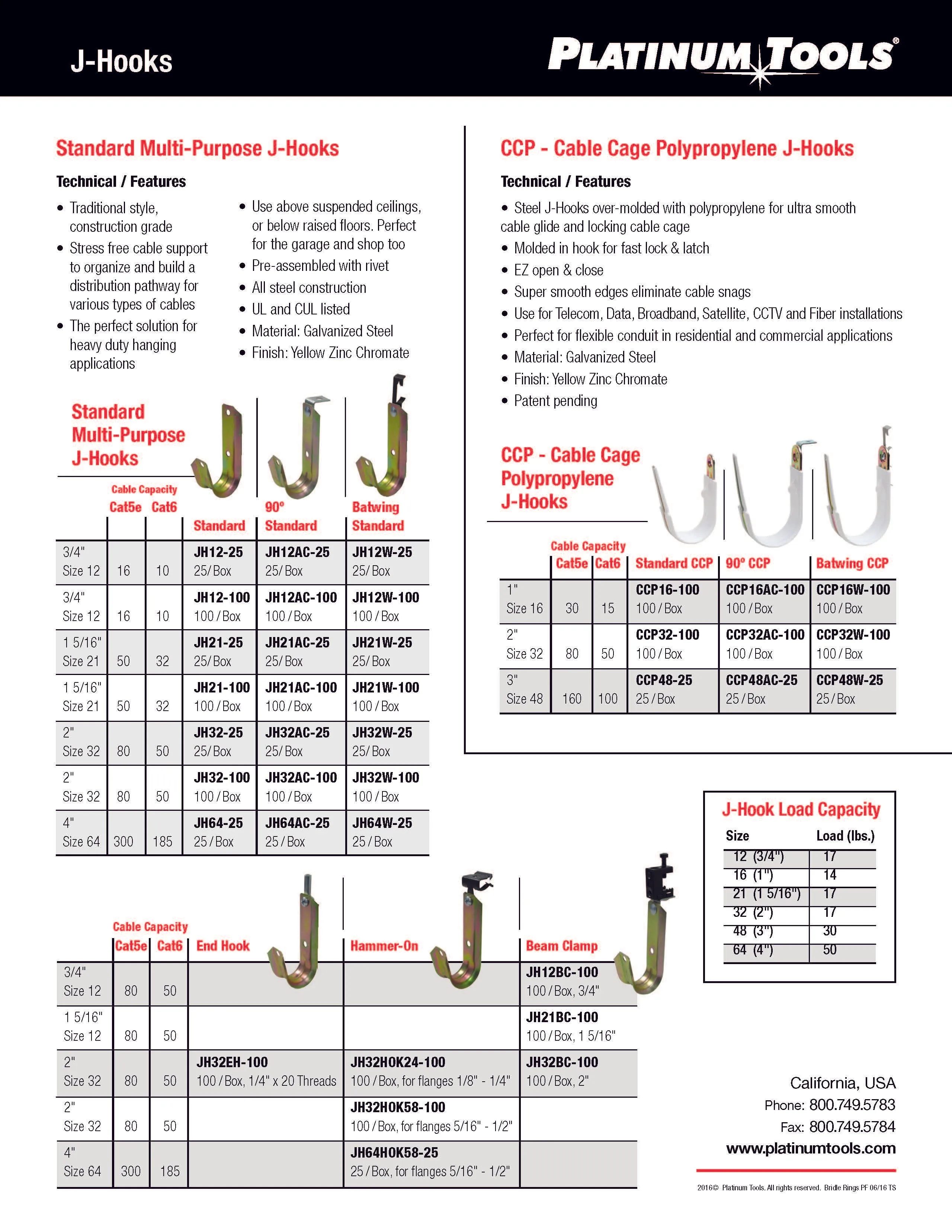 Platinum Tools JH808-100 Bridle Ring 1/4 x 20 - 2" ID 100pc Box