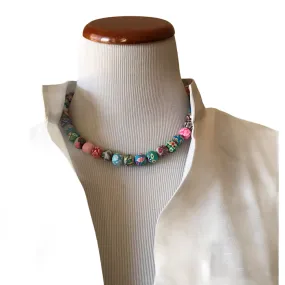 Polymer beads boho necklace