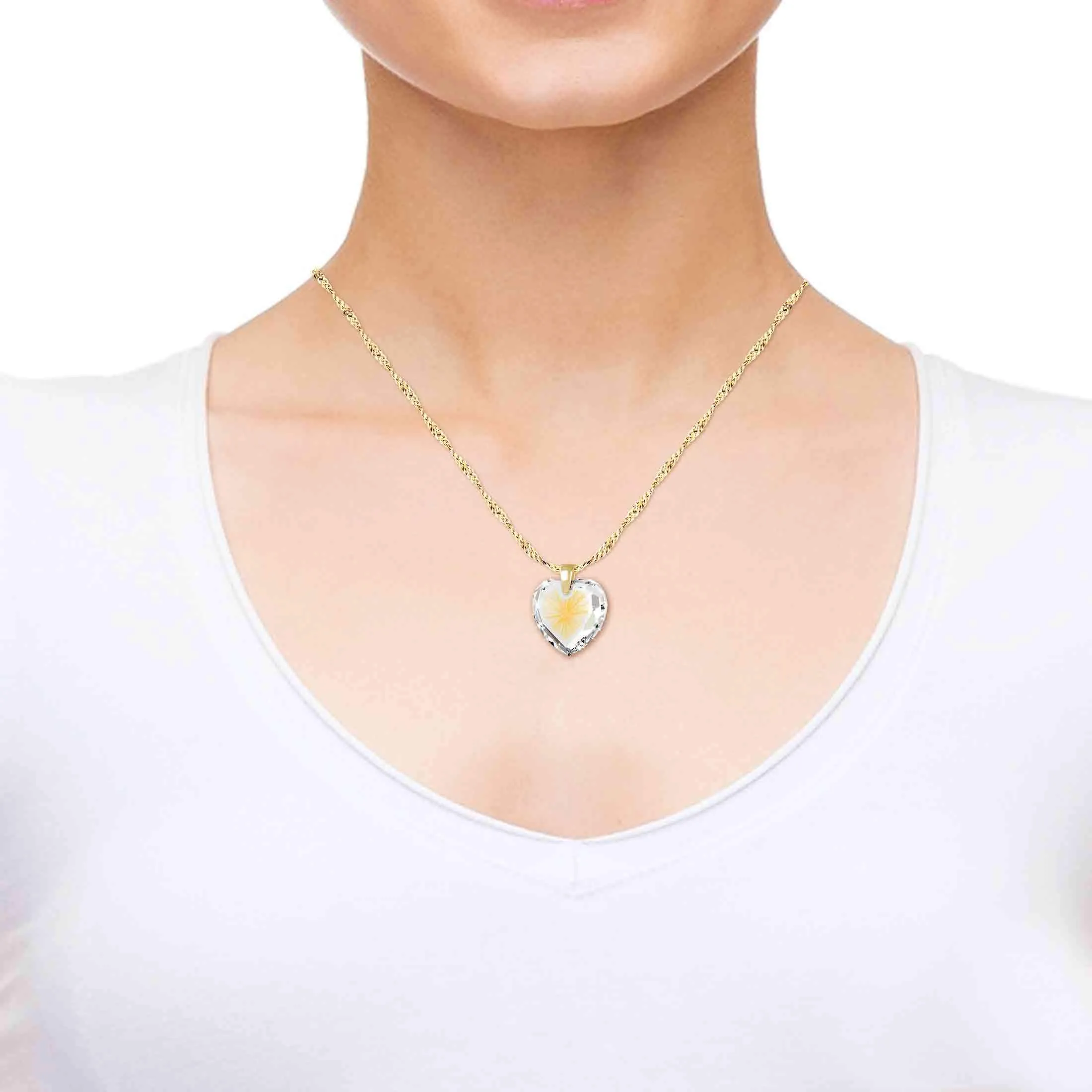 "Shema Yisrael", 14k Gold Necklace, Zirconia