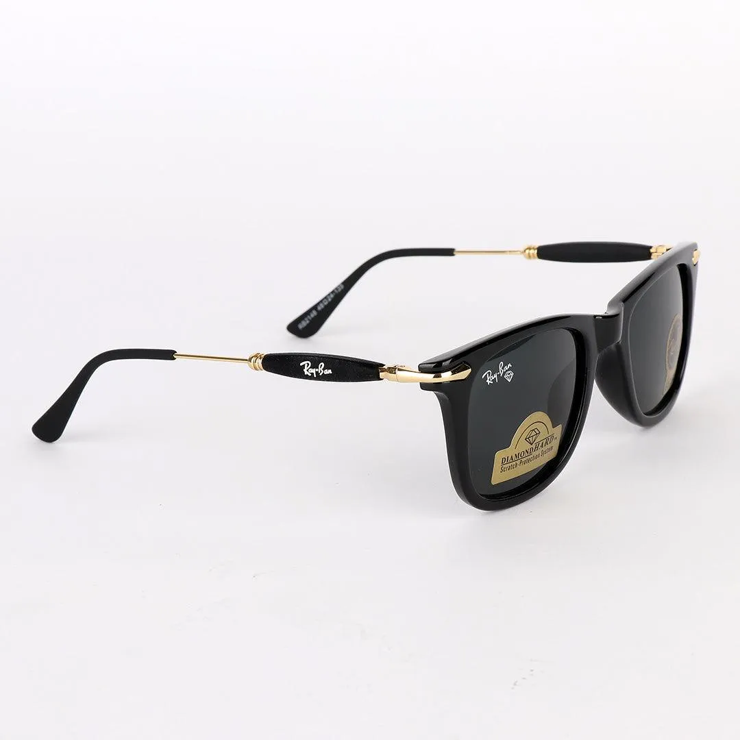 Ray-Ban Luxury Diamond G-15 Lens Black And Gold Sunglasses