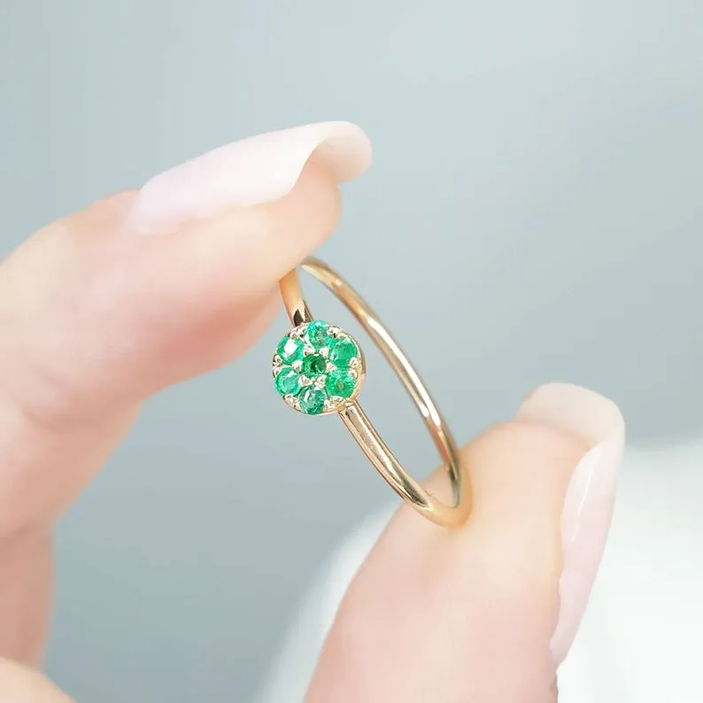 Real Emerald Ring In Solid Gold