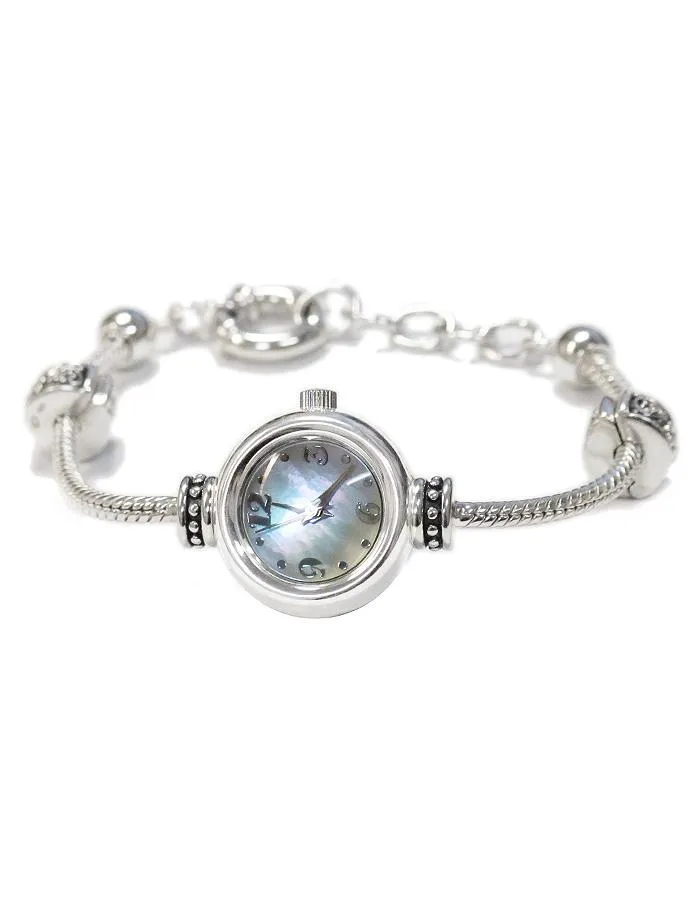 Reflection Beads Sterling Silver Watch - Wedding or Anniversary Set - White Dial