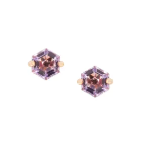 Rose de France Hexagon Stud Earrings