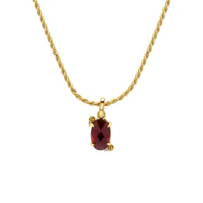 Rose Marie Garnet Rose Pendant Necklace