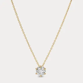 Round 6-Prong Diamond Necklace