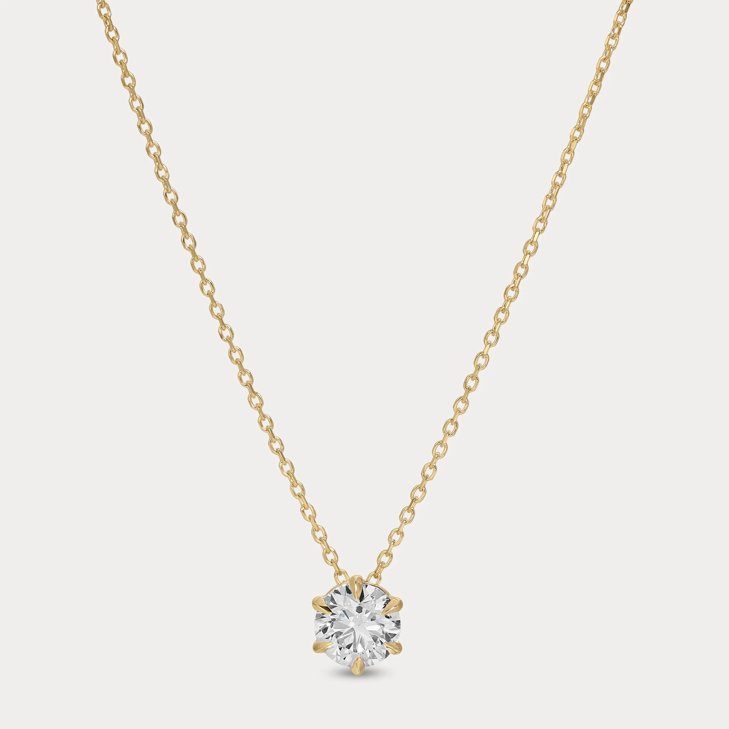 Round 6-Prong Diamond Necklace