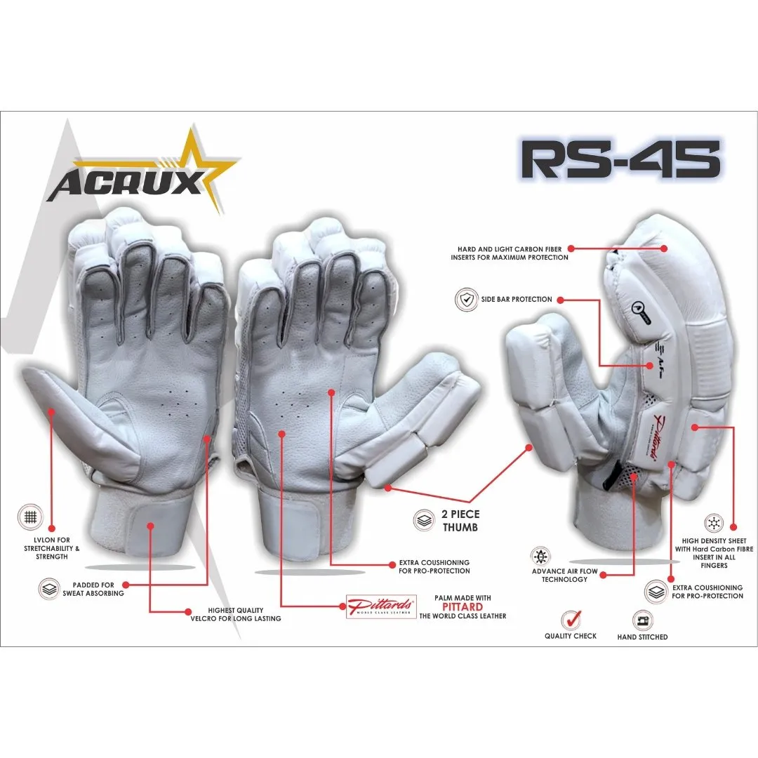 RS 45 Fusion Style Junior Cricket Batting Gloves Pittard Palm