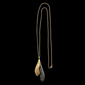 Samara Necklace - 36" Long Two Tone Double Gunmetal/Gold