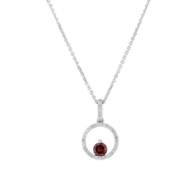 Silver Confetti Garnet & Diamond Necklace