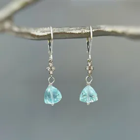 Sky Blue Topaz Quartz Earrings Dangly