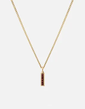 Slim Totem Garnet Necklace, Gold Vermeil