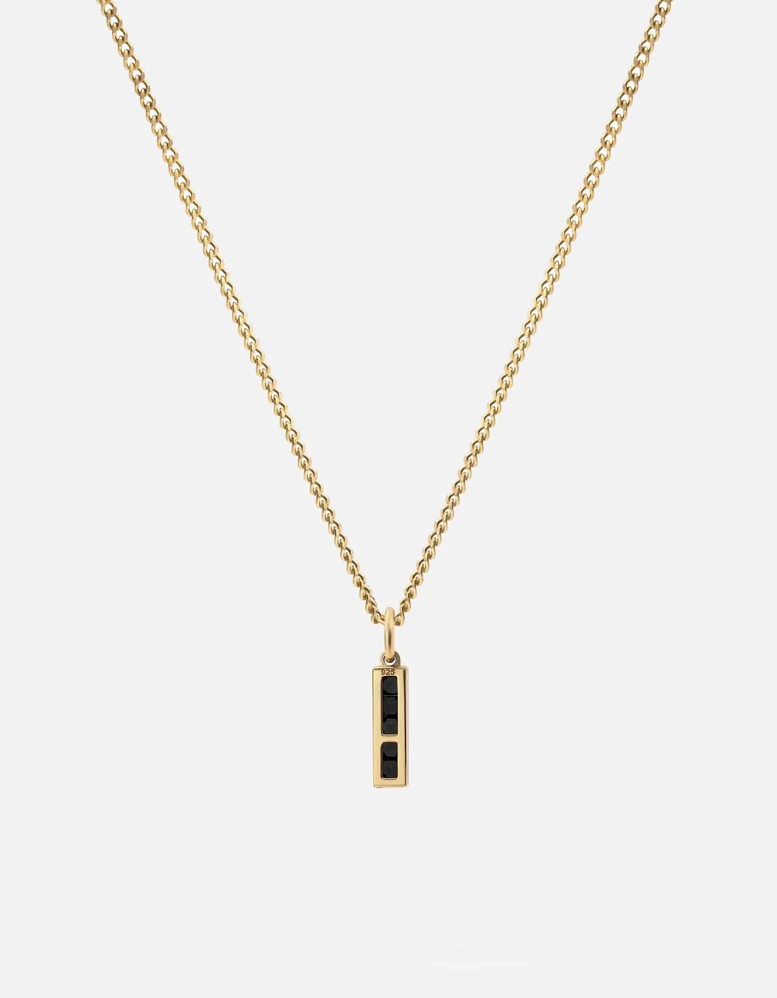 Slim Totem Onyx Necklace, Gold Vermeil