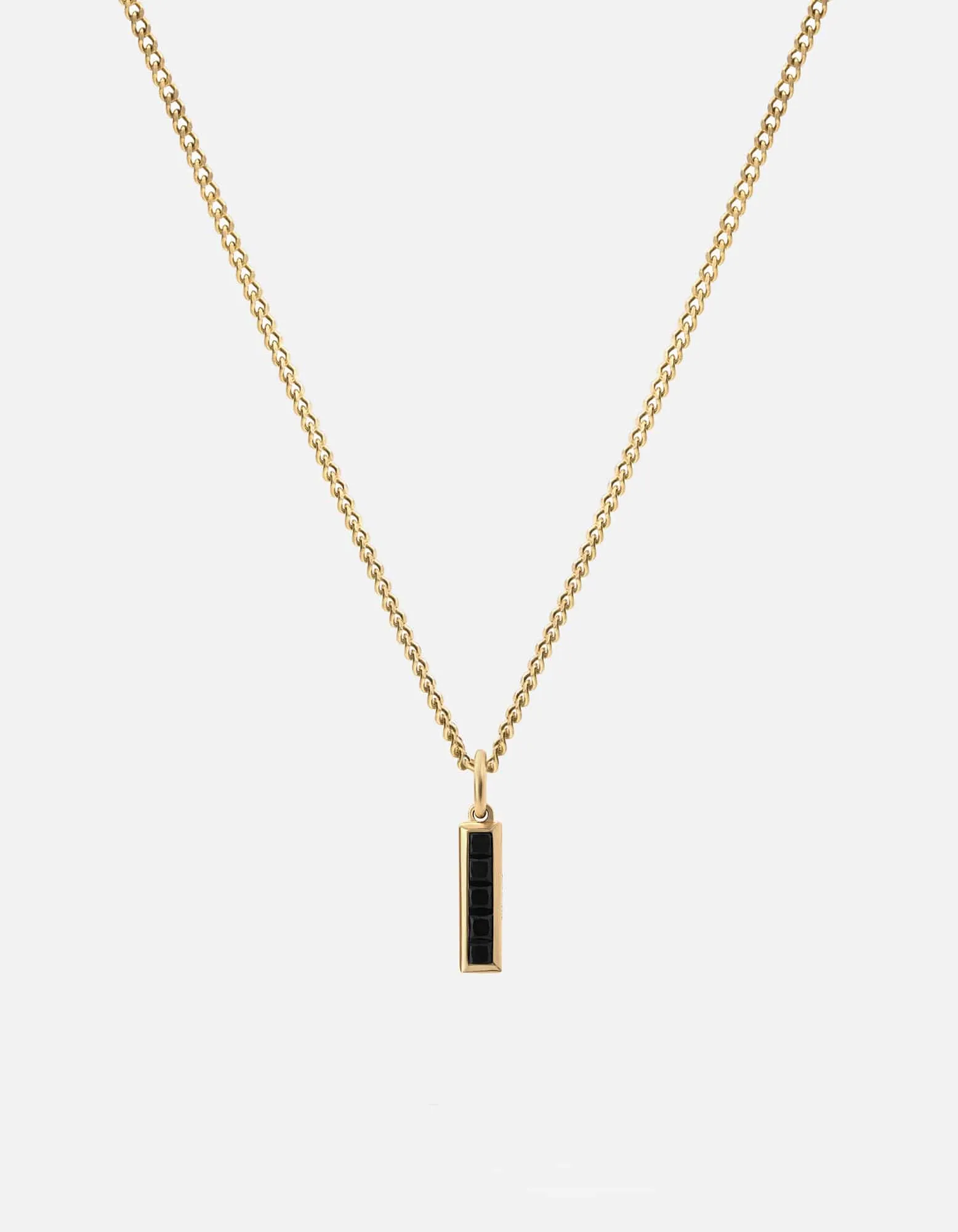 Slim Totem Onyx Necklace, Gold Vermeil