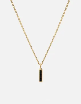 Slim Totem Onyx Necklace, Gold Vermeil