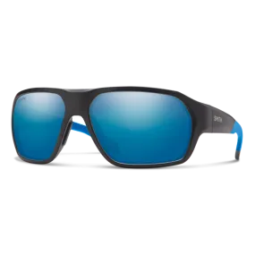 Smith Deckboss Matte Black Blue Frame - ChromaPop Glass Polarized Blue Mirror Lens - Polarized Sunglasses