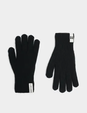 Snowfall Knitted Gloves - Black