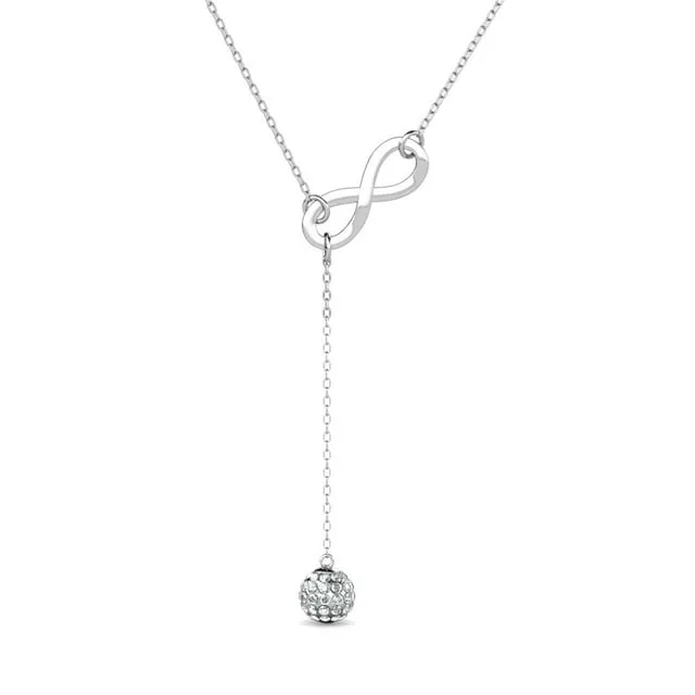 Sonya 18k White Gold Plated Silver Y-Necklace with Crystals