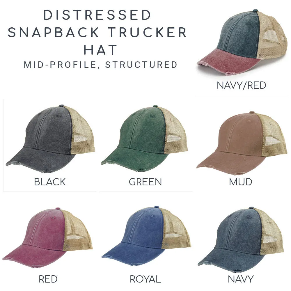 South Dakota  Hat | Distressed Snapback Trucker | state cap | many color choices