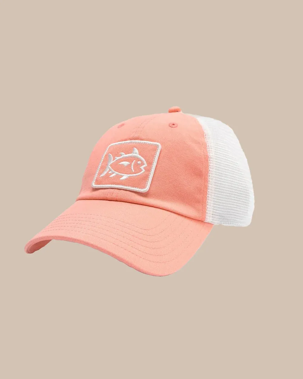 Southern Tide Skipjack Fly Patch Sun Farer Trucker Hat / Apricot Blush Coral