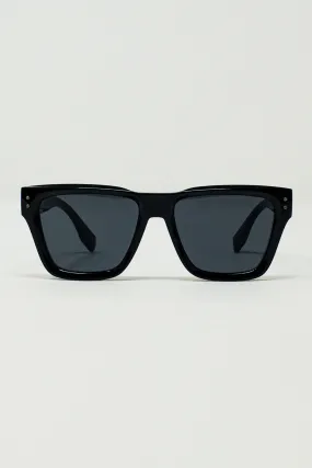 Square Chunky Black Sunglasses